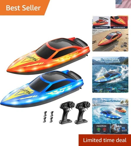 Dual Speed Remote Control Boat for Kids - Fun Racing & Self-Righting Design