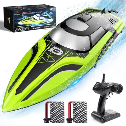 DEERC Auto Self Righting RC Boat 14 Inch 20+ MPH High Speed 2 Batteries