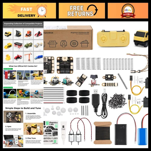Beginner 3D Printing STEM Kit - DIY RC Car, Programmable Robotics, Coding Set