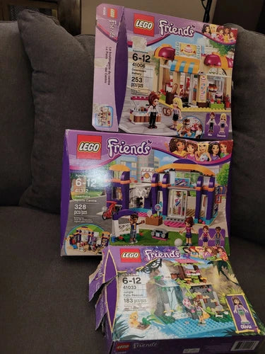 3 LEGO Friends Set Heartlake Sports Centre 41312 - Downtown Bakery 41006 & 41033