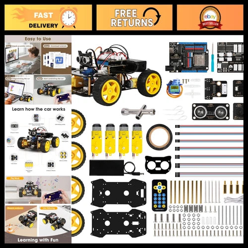 STEM Robotics Kit for Kids 8-16, Smart Robot Car, Arduino Compatible, Coding Toy