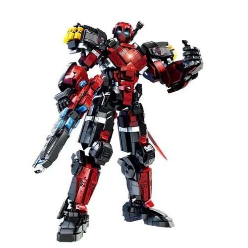 DIY Superheroes Deadpool Mecha Building Blocks Set birthday toy gift