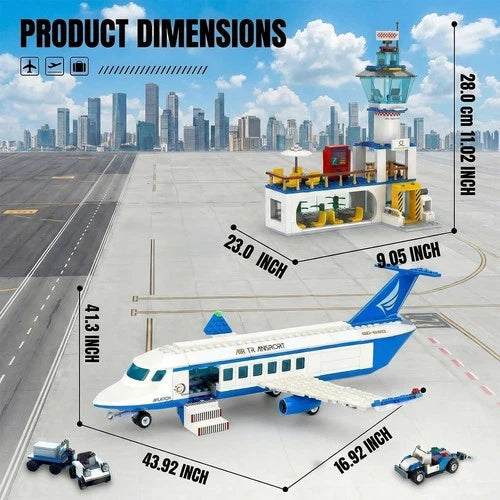 City Airport Building Blocks Set 652 PCS Plane Terminal Tower Model Kit