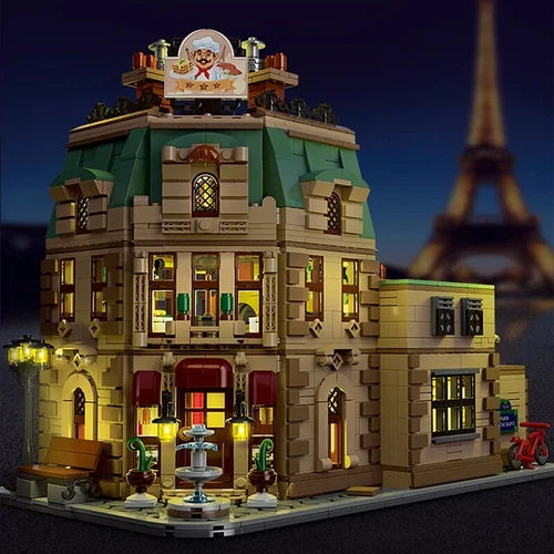 MOC XMORK Ratatouille Gusteau's Parisian Restaurant building blocks set Bricks