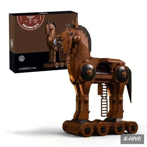Trojan Horse Building Block Set Greek Mythology Model Kit Adult 1120 Pieces