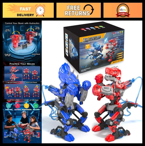 STEM Hydraulic Boxing Bots Kit - 2-Player Battle Robot Toy, Fun Gift for Kids 8+