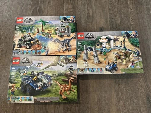LEGO - 75935, 75937, 75940 - Baryonyx, Triceratops, Gallimimus - New Sealed Box