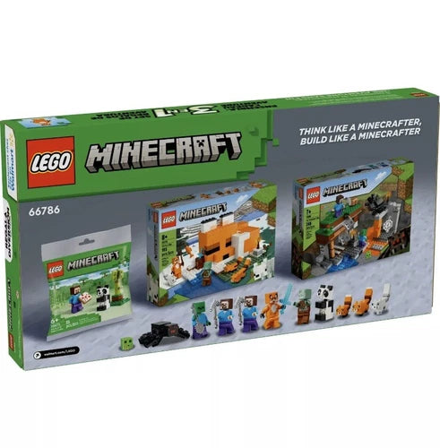 LEGO Minecraft Adventure Gift Set 66786, 3 Sets In 1 Box (21166/21178/30672) NEW
