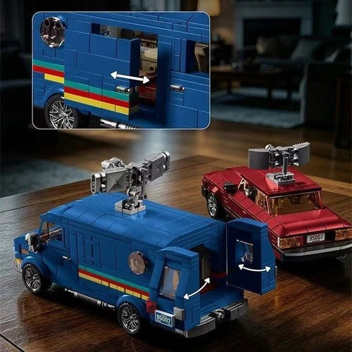 MOC Stranger Things Steve's Car WSQK Van Set 1060 PCS Building Block
