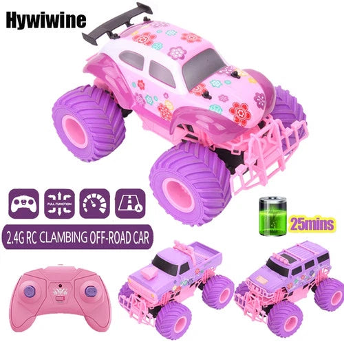 🔥 Pink RC Pickup Truck Electric Climbing Stunt Remote Control Toy Gift 🔥