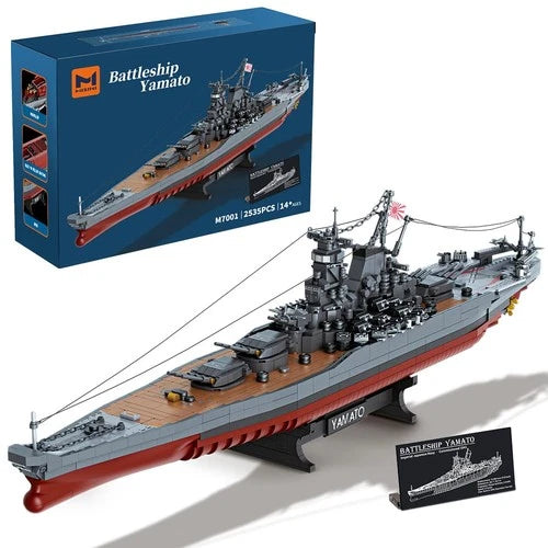 MISINI M7001 1:300 Japanese Yamato Battleship Building Blocks Set, 2569 Piece...