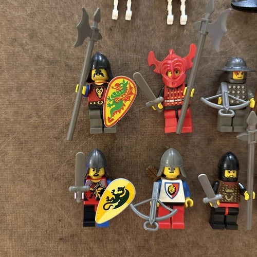 LEGO Castle Minifigure Lot Knights Skeletons Dragon Weapons Shields Accessories