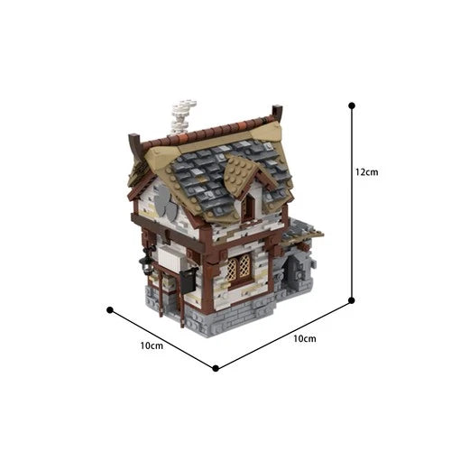 Modubrix Medieval Tavern Model 1054 Pieces Building Kit Set for Collection