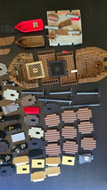 MEOW Pirate Ship Parts & Accessories Lot - Hull, Masts, Cannon, Boats - As Is