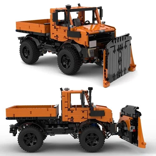 Technical 1264PCS Orange Truck MOC Building Blocks