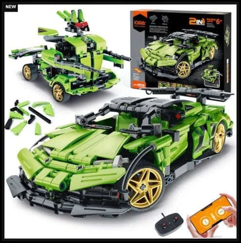 STEM Building Blocks Kit 444 Piece 2 in 1 RC Race Car Robot Toy APP Control