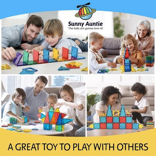 SUNNY AUNTIE Magnetic Tiles 150 Pieces