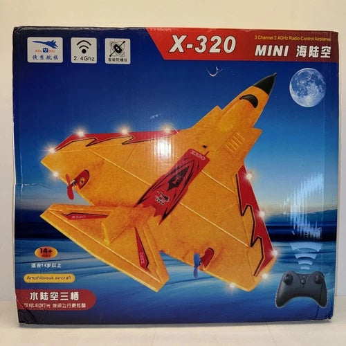 Mini RC Airplane Sea Land and Air 3 Modes Epp Foam X320 Rtf 3.7V 300MA LED Night