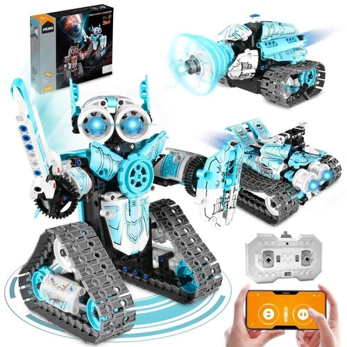 STEM Robot Building Kit for Boys 6-12, APP & Remote Control RC Toy for Kids S...