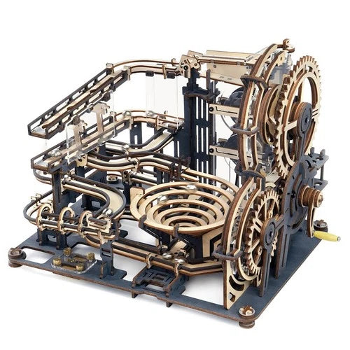 3D Wooden Marble Run Puzzle Kit for Adults - Night City Model Building - 253 pcs