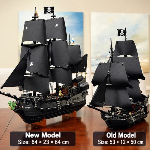 Black Pearl Pirate Ship Building Blocks Set for Adults, 10365 Compatible