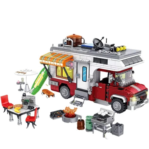 MOC Camper Van Building Block Model Kit Toy Gift 880 Pcs