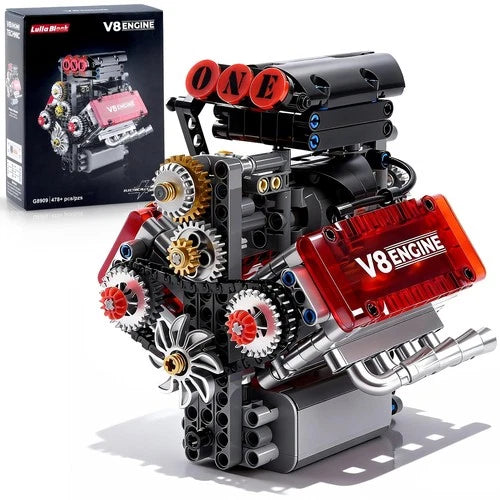 V8 Engine Toy Building Sets - Mini Combustion V8 Engine Model Kit That Runs, ...