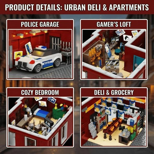 3559Pcs Spider Deli Apartment Building Blocks Set Modular Model Toy Gift 11 Fig
