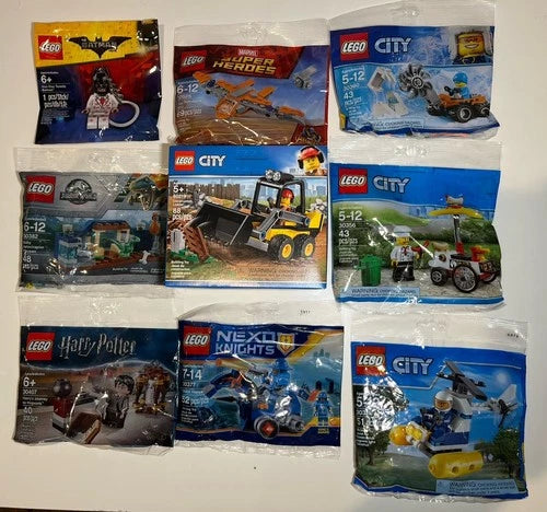 New LEGO Poly Bag Lot & 60219 CITY, Sealed, RETIRED, Various Lot Of 8 Poly Bags