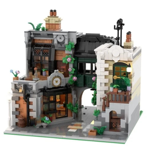 MOC-212483 Community Square Model with Antiques Store and Apartment 2210 Pieces