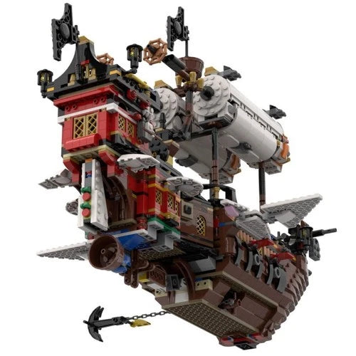 Modubrix MOC-141840 Medieval Airship Pirate Theme 2771 Parts Nice Gift