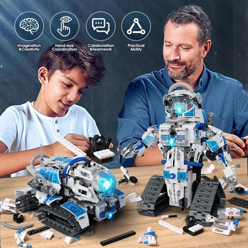 6 in 1 STEM Robot Building Kit, 780 PCS APP & Remote Control Space Robot Toys