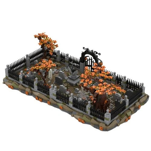 Modubrix Mocs Brick Block Medieval Haunted Cemetery 2025 Parts Building Toys Set