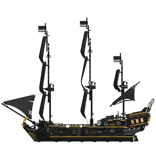 Mould King 13199 Black Pearl Ship Pirates Boat Building Block Toy Collection Kit