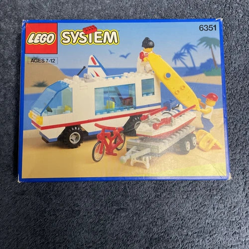 LEGO Town 6351 Surf N’ Sail Camper W/Box & Books Great Shape