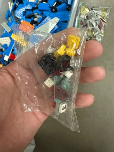 LEGO Vintage Space 7 Lbs Lot 6980 493 Police Ice hinges plates printed blue