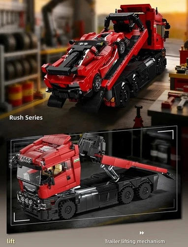 Truck Trailer Building Blocks Set 1728Pcs Transport Vehicle DIY Model Toy Gift