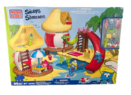 Mega Bloks The Smurfs (10755) Smurf's Beach 99 Pcs New In Box