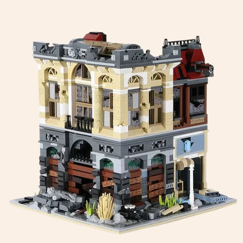 NEW Doomsday Bank Building Blocks Set Model Adults MOC Apocalypse Zombie Ruin