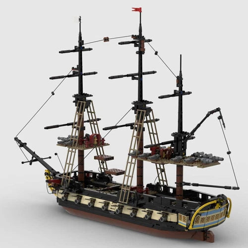 5th Rate Frigate Heavy Frigate with Gun Deck and Interior 1901 Pieces MOC