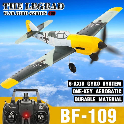 2.4G BF-109 Fighter RC Airplane 4CH Fixed Wingspan 6-Axis Gyro Aerobatic Glider