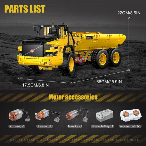Mould King 17010 Dump Truck Engineering Vehicle Building Block Remote Control