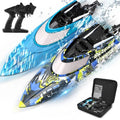 BEZGAR TX2P1,2 Packs 30 KPH RC Boats with Suitcase for Kids