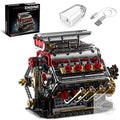V8 Engine Model Kit that Runs, 8-Cylinder Car Engine Building Set with Rechargea
