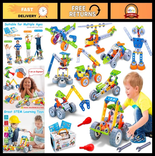 10-in-1 STEM Building Toys for Kids 4-8 \| Educational Gifts & Creative Activitie