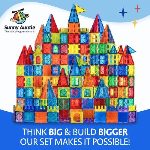 SUNNY AUNTIE Magnetic Tiles 150 Pieces