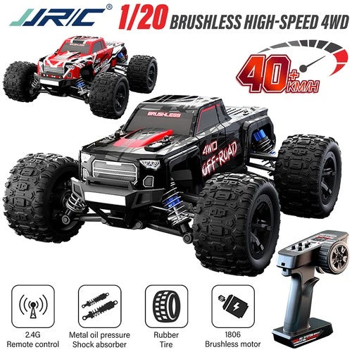 JJRC 4WD 1/20 Off-Road RC Car Monster Truck 2.4GHZ 40Km/h Brushless 35A ESC 80M