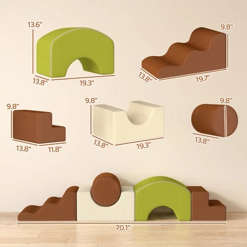 Toddlers Climbing Toys, 5PCs Foam Climbing Blocks with Non-Slip Bottom