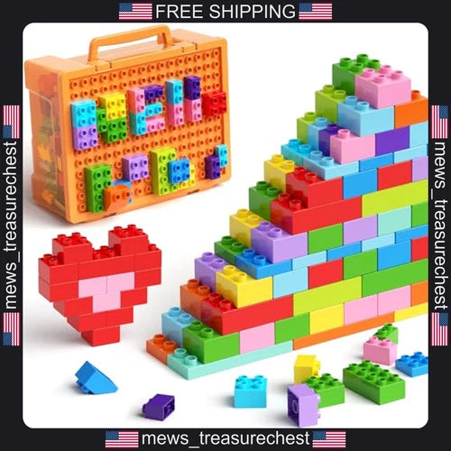 Building Blocks Set for Kids 97 Pieces STEM Learning Toys with Storage