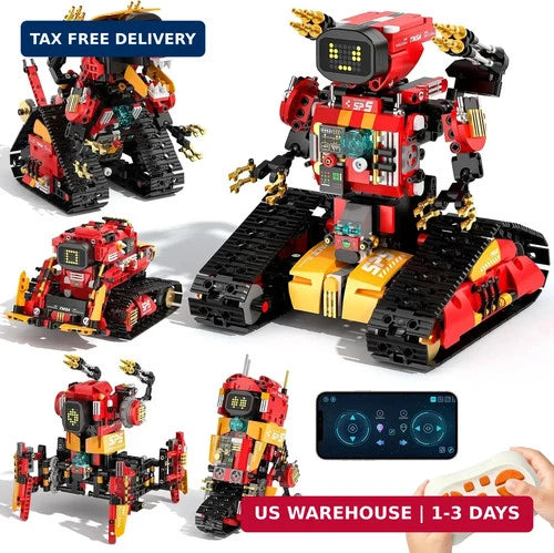 5 in 1 Stem Robot Building Kit for Kids,Remote & App Robot,896 Pcs \| Build a Rob